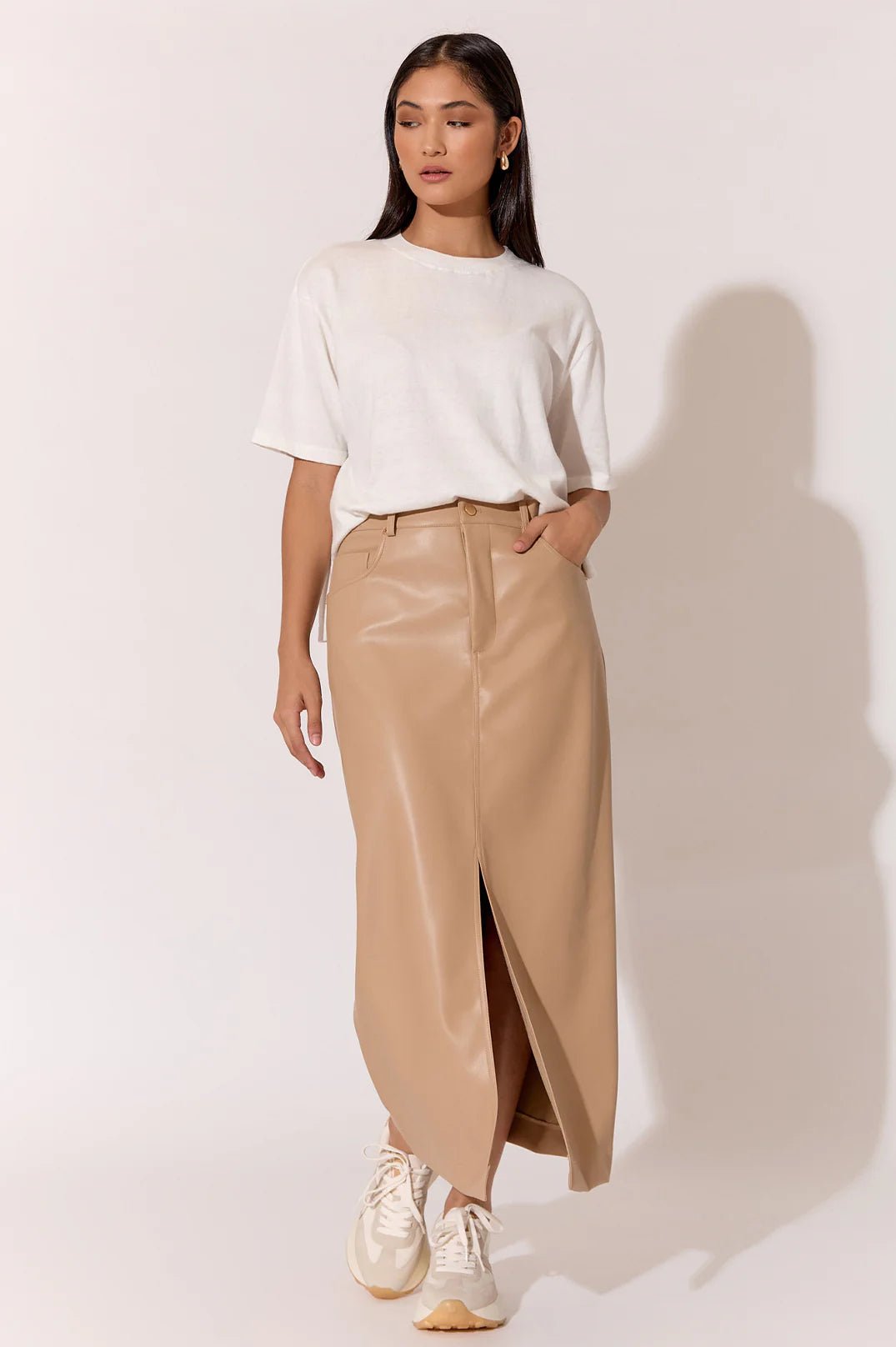 Asher Faux Leather Skirt Camel Something For Me Something For Me