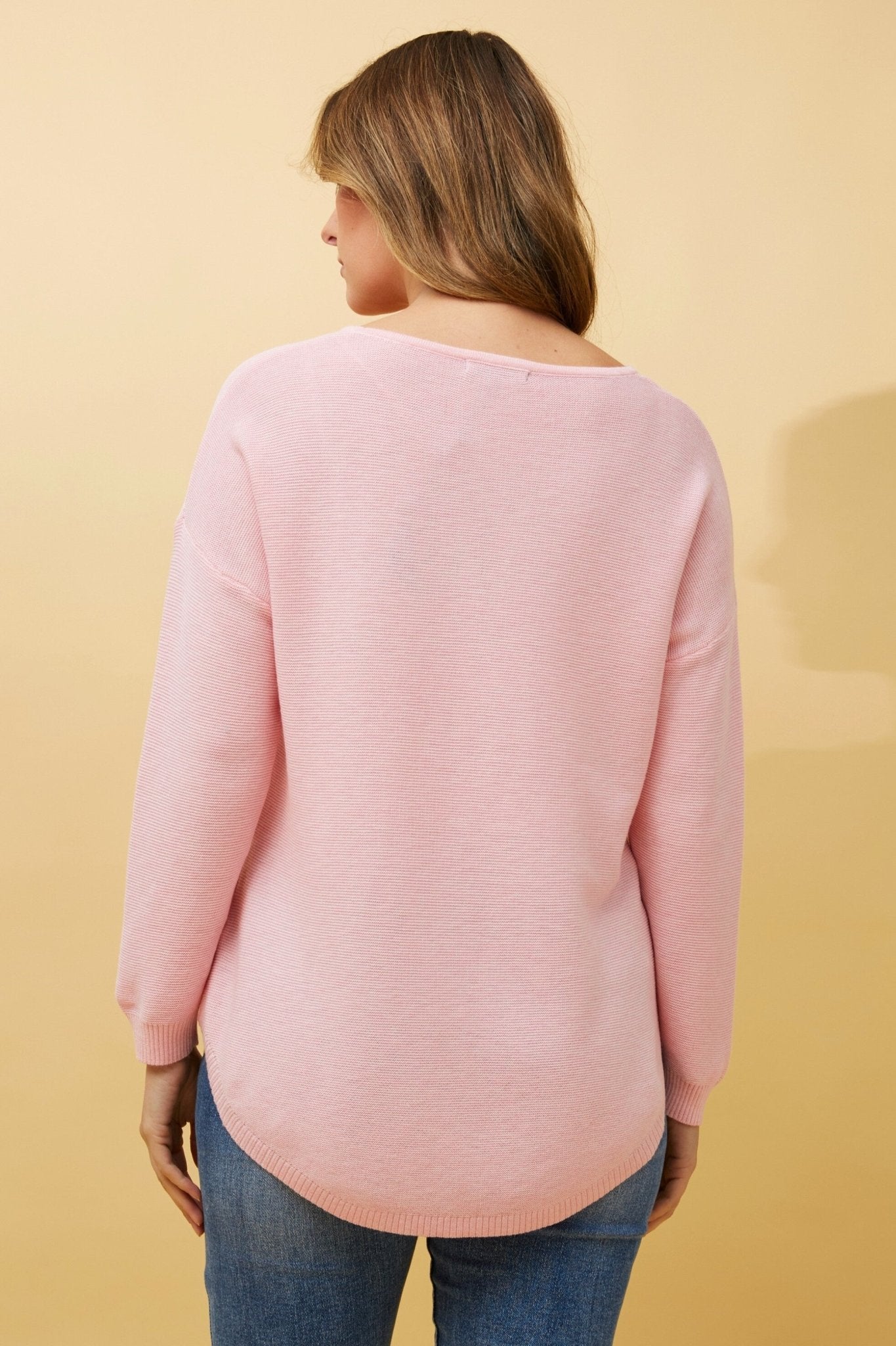 Daryle Solid Knit Jumper (Petal Pink) - Something For Me​​