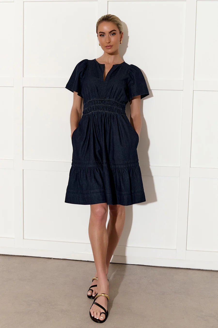 Eliana Light Weight Short Dress (Denim) - Something For Me​​