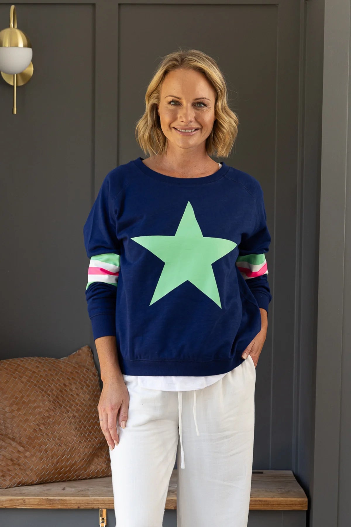 Holiday Sweater (Navy/Green) - Something For Me​​