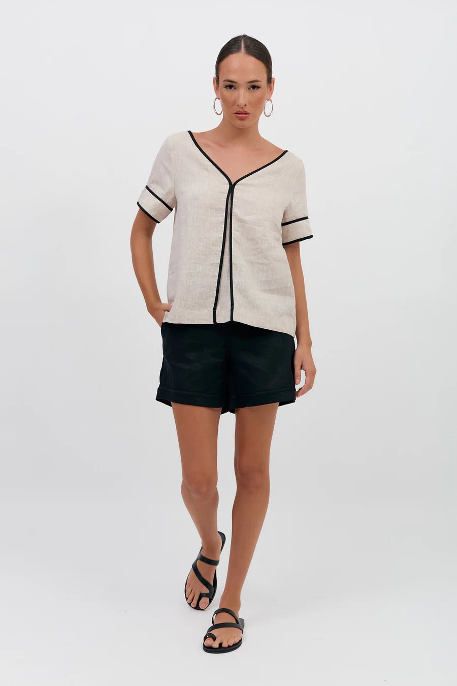 Juniper Contrast Top (Natural) - Something For Me​​