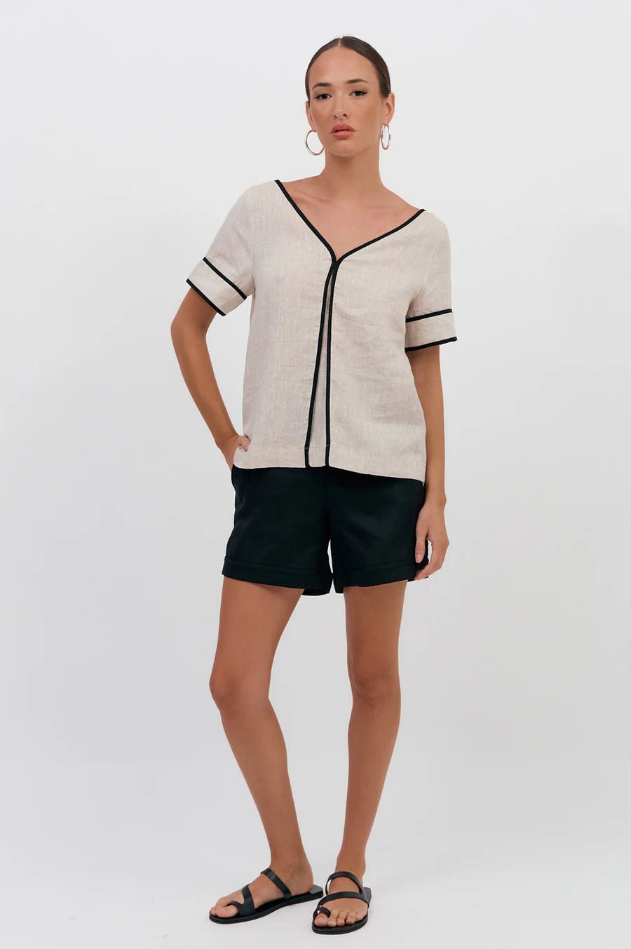 Juniper Contrast Top (Natural) - Something For Me​​