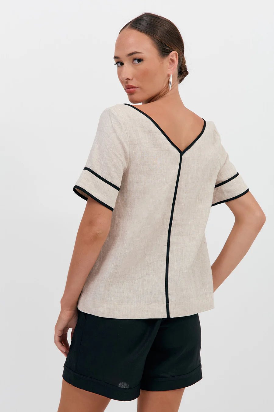 Juniper Contrast Top (Natural) - Something For Me​​