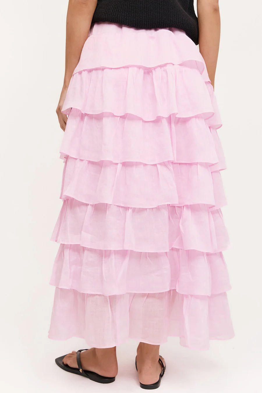 Maisy Ruffle Ramie Skirt (Pink) - Something For Me​​